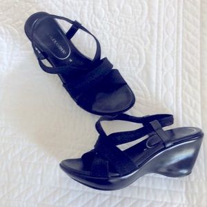 Athena Alexander 2.5 inch Black Wedge Heel-Womens Size 4